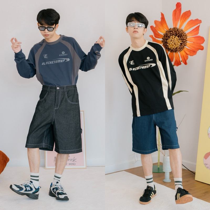 EXCEED T-shirt เสื้อยืดแขนยาวทรงโอเวอร์ไซส์