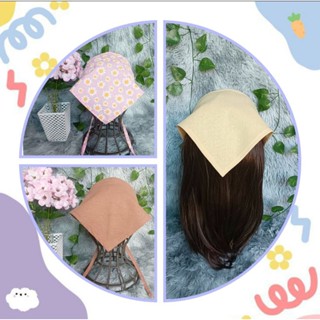 พร้อมส่ง ผ้าโพกหัว ผ้าโพกผมสามเหลี่ยมสีฟื้น ผลิตจากผ้าฝ้ายแท…