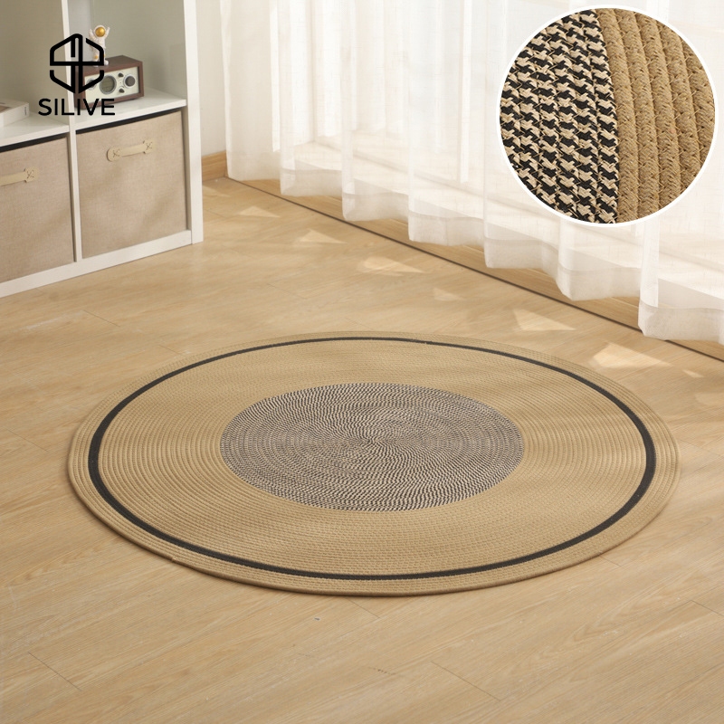 Silive Shop พรมฝ้าย carpet ขนาด80/120/150 พรมปูพื้น ทรงกลม  พรมปูพื้นห้อง #GD-BC - รูปที่ 6