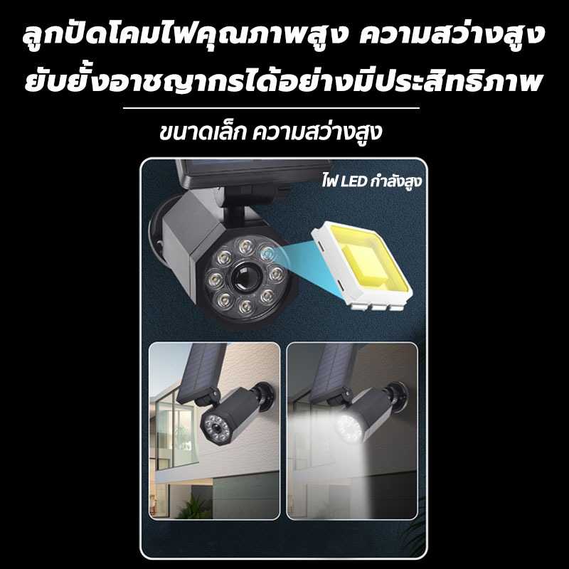 【ค่าไฟเป็น 0ทั้งปี】กล้องดัมมี่ กล้องหลอก ​กล้องวงจรปิดหลอกโจร Solar Light Dummy CCTV Camera