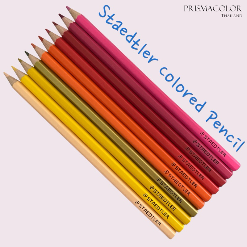ดินสอสีไม้ Staedtler รุ่น 143 กลุ่มสีครีม เหลือง ส้ม แดง ชมพู จำหน่ายแบบแยกแท่ง