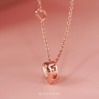 Mizuchol- สร้อยเงินแท้ประดับพลอยแท้ White Topaz -Mini Heart Necklace