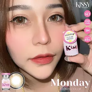 🔥คอนแทคเลนส์✨ขนาดบิ๊กอายโตมาก✨ Monday (Kissylens) Brown / Gray / Black
