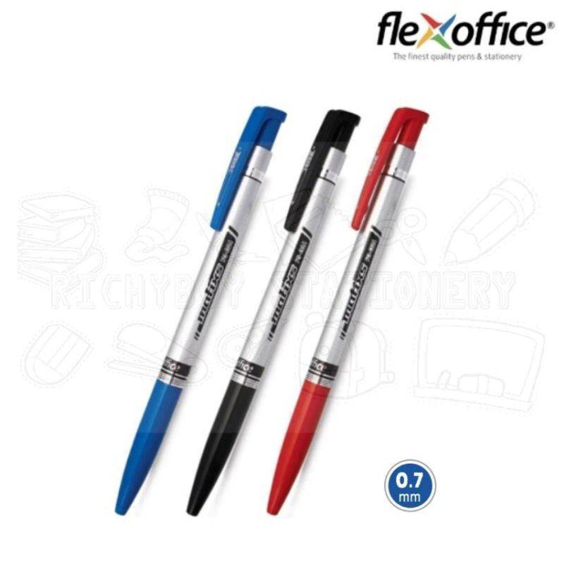 ปากกา Flexoffice ปากกาลูกลื่น Matixs หัว 0.7mm รุ่น FO-024 หมึกสีน้ำเงิน แดง ดำ บรรจุ (1ด้าม) พร้อมส่ง