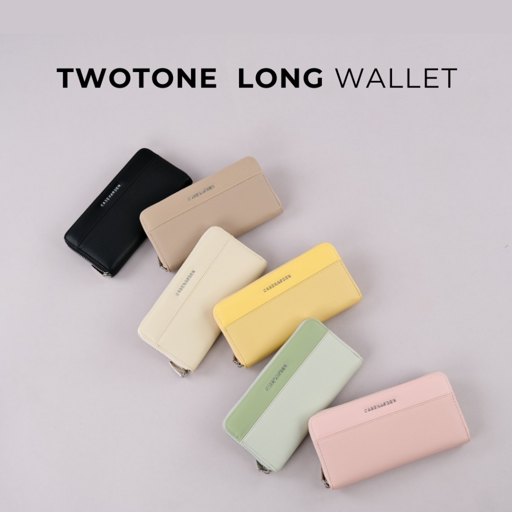 (ใส่โค้ด:20XTR25ลด138.-) Twotone Long Wallet กระเป๋าสตางค์ใบยาว ซิปรอบ [ทูโทนยาว