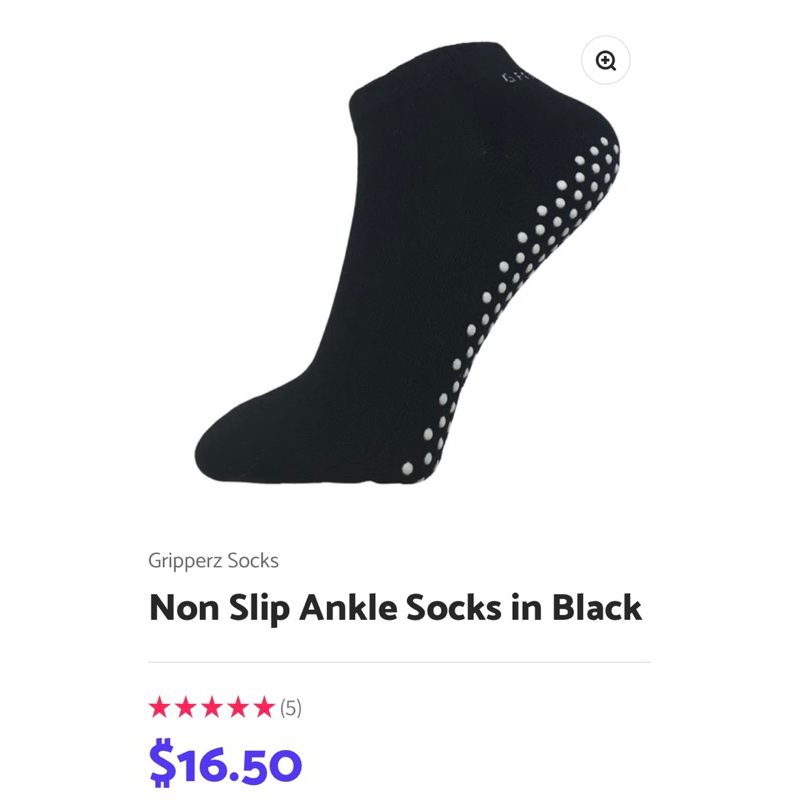 gripperz Active anklet grip sock yoga sock