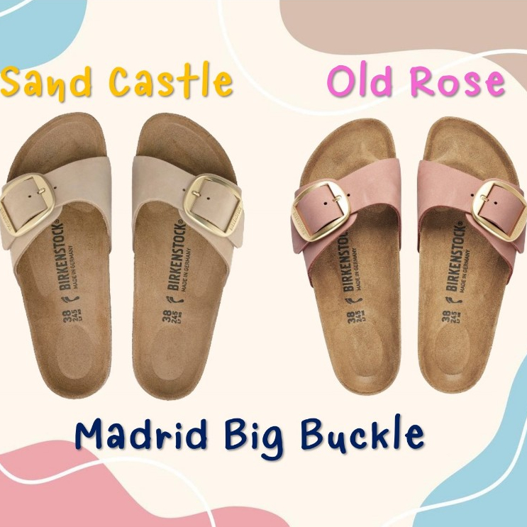🔷พร้อมส่ง🔷รองเท้าเเตะ Birkenstock Madrid Big Buckle สี Old Rose/Sand castle