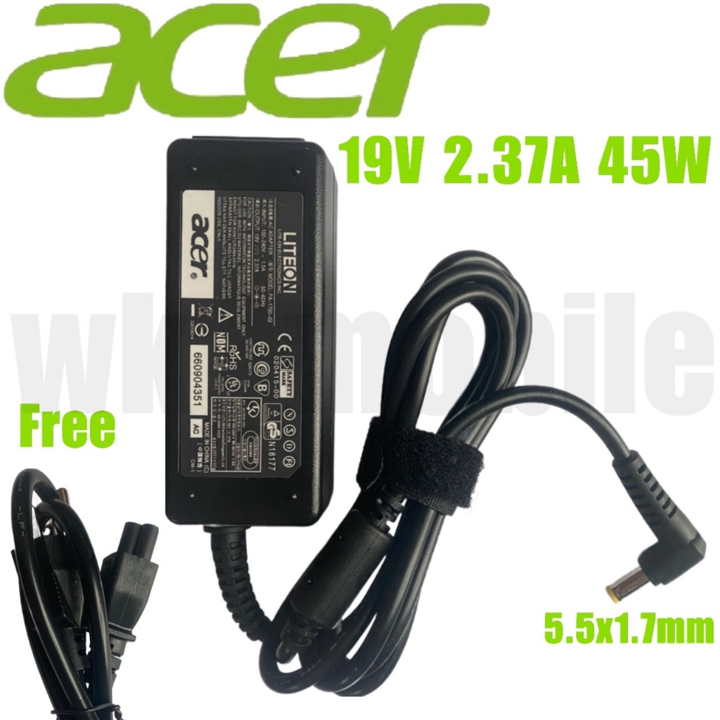 Acer Adapter  19V 2.37A 45W 5.5X1.7mm