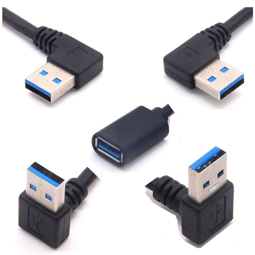 USB Extension 20cm Cable USB 3.0 Male to Female หัวงอ 90 Extension Data Sync Cord(ล่าง) - รูปที่ 2