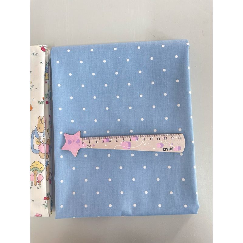 ผ้าาคอตตอน 100% คอตตอนทอทวิล ลายคุณแม่กระต่าย