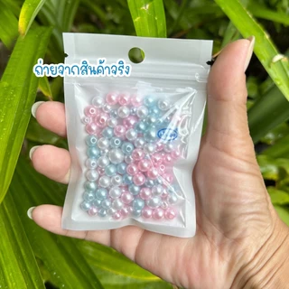 ลูกปัดมุก มุกตกแต่ง คละสี คละขนาด 3.0-8.0 มม. (10กรัม/170-190เม็ด) งานประดิษฐ์ ตกแต่งมุก งานปักลูกปัดมุก