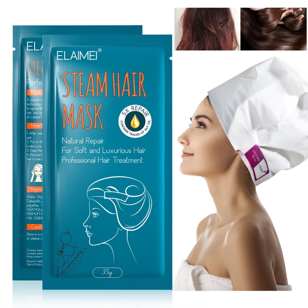 Elaimei Hair Mask หมวกสปาผมสวย วิตามินบำรุงผมแบบพร้อมใช้ สูตรผมสวยเรียบลื่น บำรุงผมแห้งเสีย