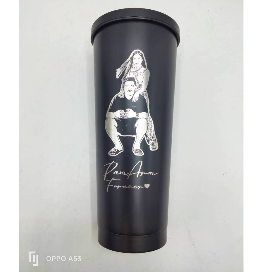 🔥โปรเด็ด[พร้อมเลเซอร์] แก้วเก็บอุณหภูมิทรงสตาบัค 750ml สลักรูป ชื่อฟรี ออกแบบเองได้