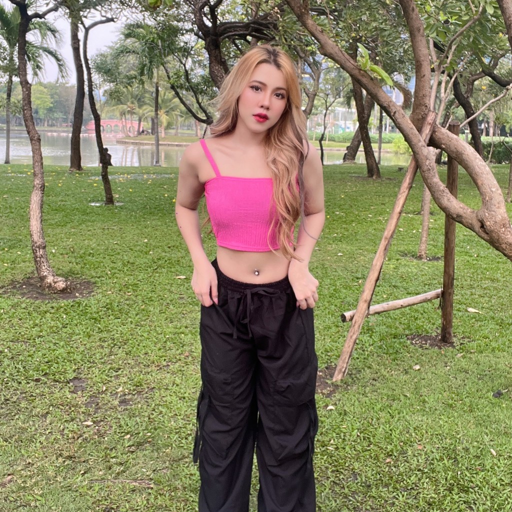 MesubShop เสื้อสายเดี่ยวผ้าเปลือกไม้ ผ้าใส่สบายไม่ร้อนไม่คัน ทรงดีใส่แล้วพรางหุ่นสุด รุ่น สายเดี่ยวเชอรี่