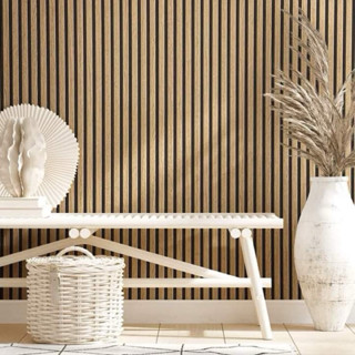 (ไม้ระแนง)สวยมากๆ วอลล์เปเปอร์ติดผนัง ชนิดมีกาวในตัว ติดง่าย