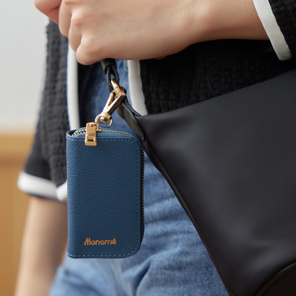 Key Zip Around กระเป๋าเก็บกุญแจ หนังวัวแท้ , key bag
