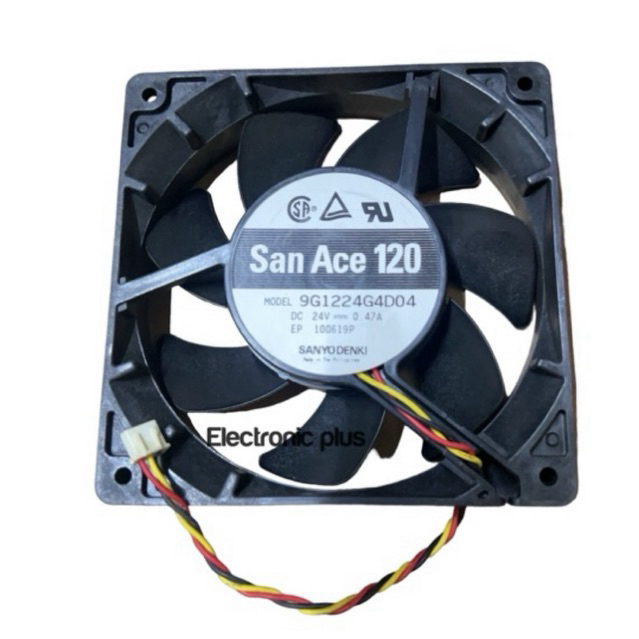 พัดลม SAN NCE model 9G1224G4D04 24v 0.47a ขนาด 120×120×25mm 3สาย อย่างดี ของใหม่