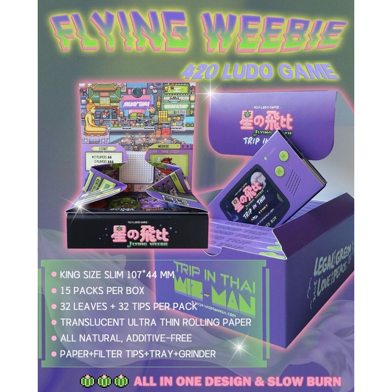 ส่งฟรี!!(ราคารวมส่ง) Asia420 United Wizman Rolling paper 3 in 1 กระดาษโรลพร้อมที่บด V.3