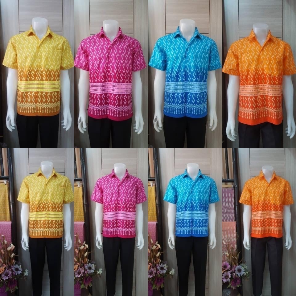 เสื้ออาเซี่ยนผู้ใหญ่ ลายขอใหญ่ สำหรับผู้ชาย