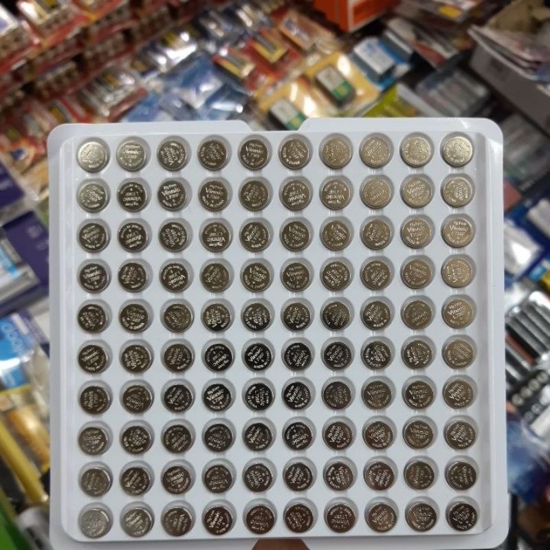 (100ก้อน ยกถาด ) Vinnic L736F, LR41,192, AG3 ถ่านกระดุม  1.5V Alkaline Battery จำนวน 100ก้อน