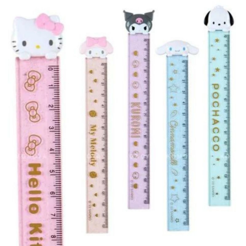 ไม้บรรทัด Sanrio Disney 15cm. หยิบใช้ง่าย พกพาสะดวก ไม้บรรทัดพกพา ไม้บรรทัดลายการ์ตูน จากญี่ปุ่นแท้100%