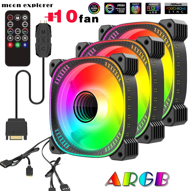 ห้องมองเห็นวิวทะเลพัดลมเคส ARGB+ ตัวควบคุมซิงโครนัส Shenguang 12 ซม. คอมพิวเตอร์ตั้งโต๊ะซีพียูระบายความร้อนด้วยน้ำ PWM