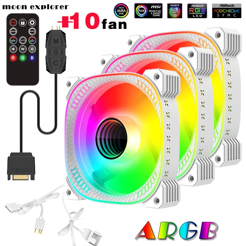 ห้องมองเห็นวิวทะเลพัดลมเคส ARGB + คอนโทรลเลอร์ซิงโครนัส Shenguang 12 ซม. คอมพิวเตอร์ตั้งโต๊ะซีพียูระบายความร้อนด้วยน้ำ P