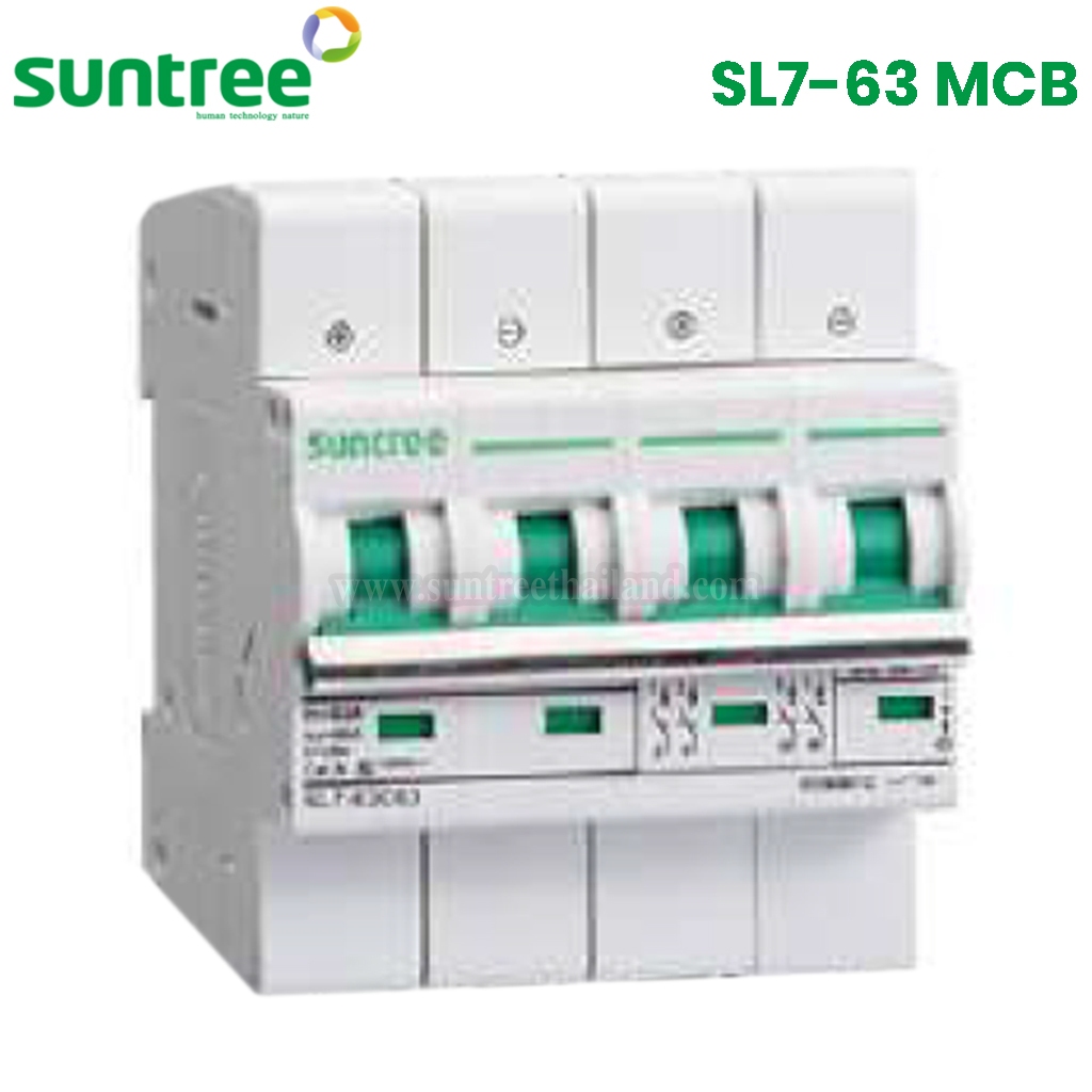 Suntree SL7-63 DC Circuit Breaker MCB 4P 1000V ตัวเลือก 16A, 20A, 25A, 32A, 40A, 63A 4P 1000V  Polarity Breaker เบรกเกอร