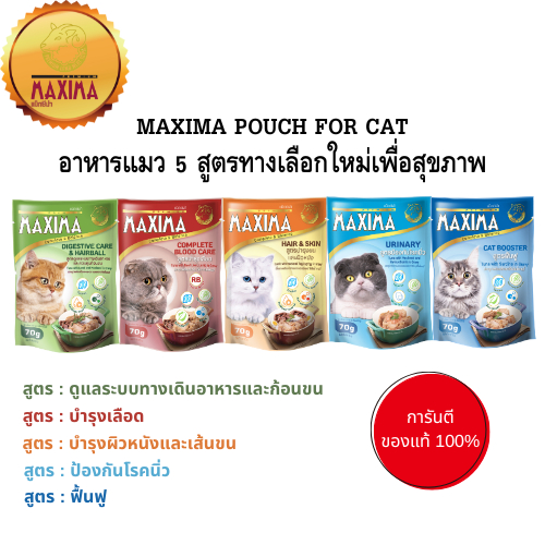 อาหารเปียกแมว แม็กซิม่า 70 กรัม (12ซองยกโหล)
