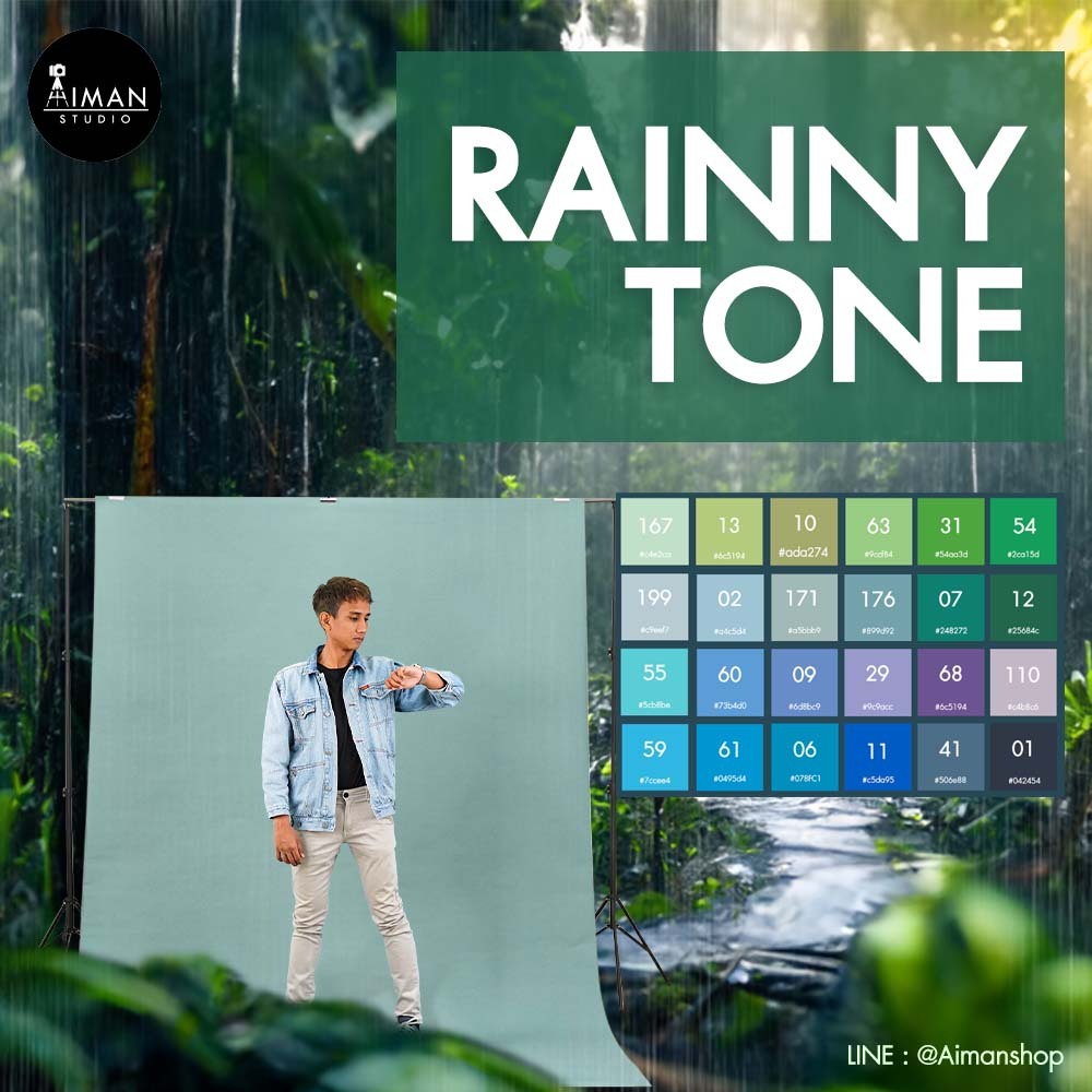 เซ็ตฉากโครงขาคู่ กว้าง 2 เมตร พร้อมฉากกระดาษ Limbo ขนาด 2x3 เมตร (Rainny Tone/เลือกได้ 1 สี)