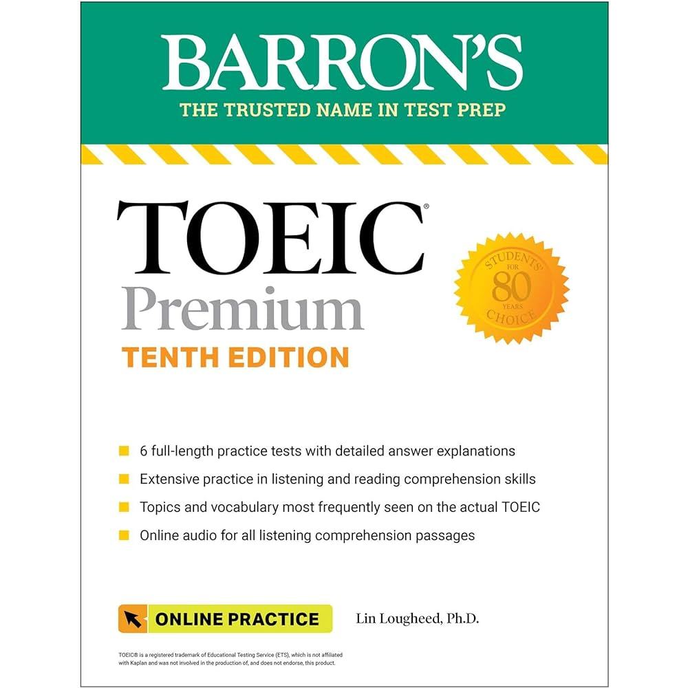 TOEIC PREMIUM: 6 PRACTICE TESTS + ONLINE AUDIO (BARRON'S) - 9781506288123