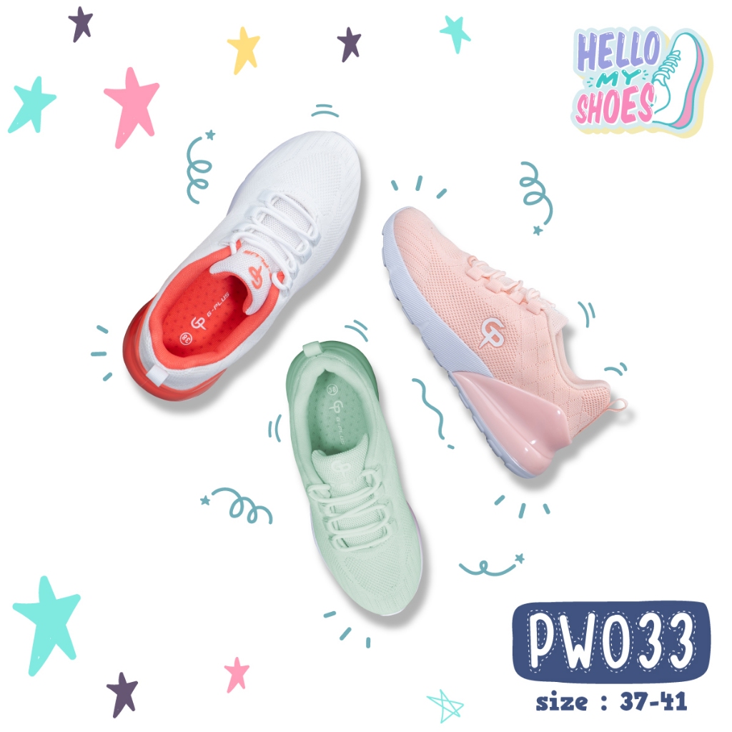 รองเท้าผ้าใบ สนีกเกอร์ แนะนำเพิ่มไซซ์ รุ่น PW033 สินค้าตรงปก จัดส่งไว แท้100%