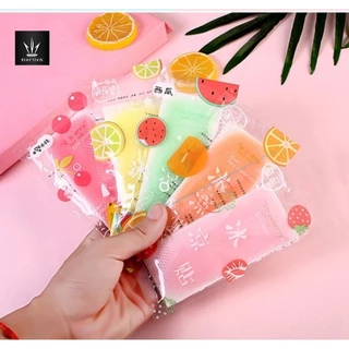 เจลลดไข้👉พร้อมส่งด่วน!! 1 ซอง มี 2 แผ่น กลิ่นผลไม้ สีสันสดใส ลายผลไม้ น่ารัก แผ่นเจลลดไข้ เจลเย็น เจลหอมๆ