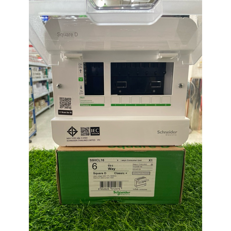 Schneider Square D (Single Bus) ตู้คอนซูมเมอร์ 6 ช่อง (ตู้เปล่า , ตู้ครบชุด)