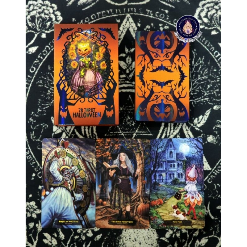 78 Halloween Tarot ไพ่ยิปซีธีมฮาโลวีนแท้ขอบดำหรูหรา ไพ่ยิปซี ไพ่ทาโร่ต์ ไพ่ออราเคิล Tarot Oracle deck