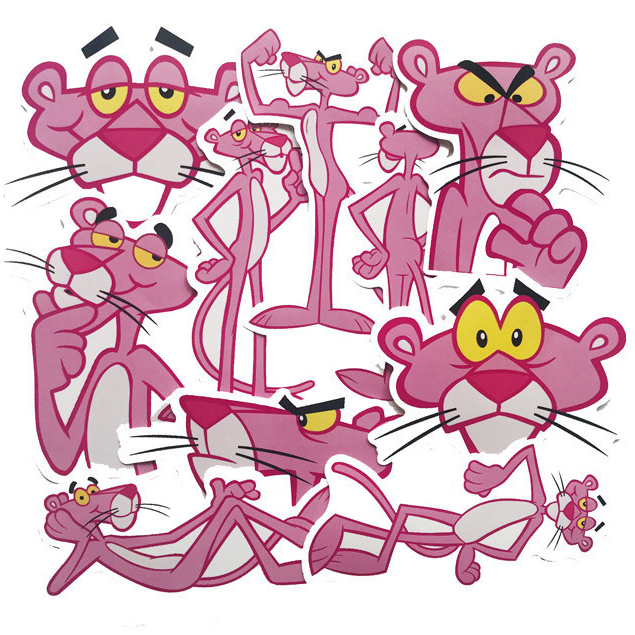 🧡พร้อมส่ง🧡 BIG SIZE พิงค์ แพนเตอร์ Pink Panther sticker ANIME VINTAGE สติกเกอร์ 10แผ่น