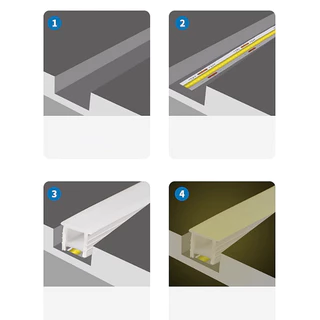แบ่งขายเป็นเมตร/ ราคาต่อ1เมตร Silicone Channel Strip รางซิลิโคน แบบฝัง สำหรับ LED Strip Light