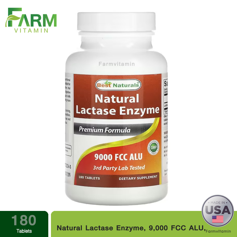 Best Naturals, Natural Lactase Enzyme, 9,000 FCC ALU, 180 Tablets