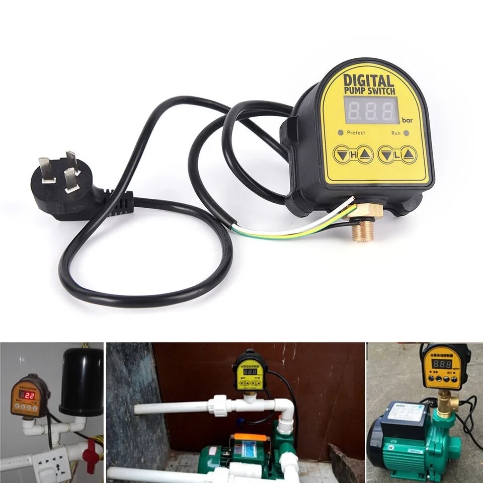 เพรสเชอร์สวิทซ์ Pressure Switch ระบบอัตโนมัติ หน้าจอควบคุม ความดัน สวิตช์สำหรับปั๊มน้ำ ปั๊มลม DIGITAL PUMP SWITCH