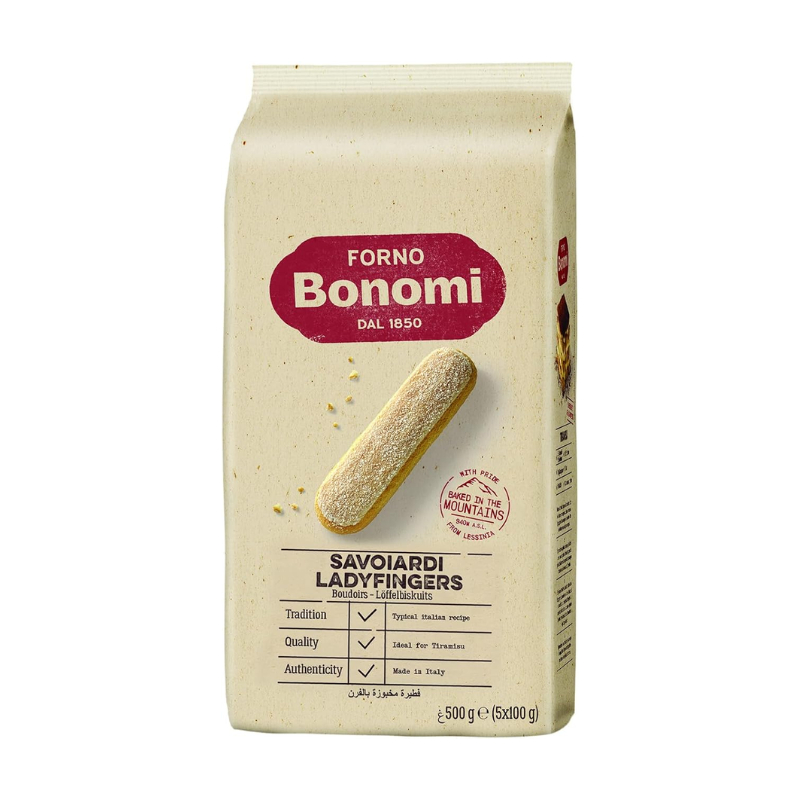 โบโนมิ เลดี้ฟิงเกอร์ 500 กรัม - Ladyfinger Biscuits Savoiardi 500g Bonomi brand