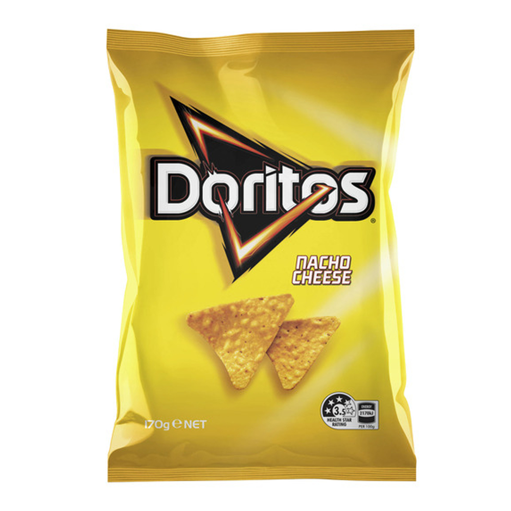 Doritos Corn Chips Nacho Cheese Doritos Yellow 170g ขนมข้าวโพด ขนมชีส ขนมขบเคี้ยว