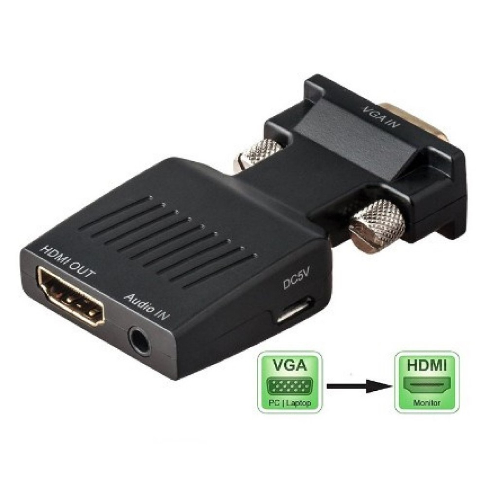VGA To HDMI Adapter ต้วแปลง VGA TO HDMI พร้อมแยกเสียง