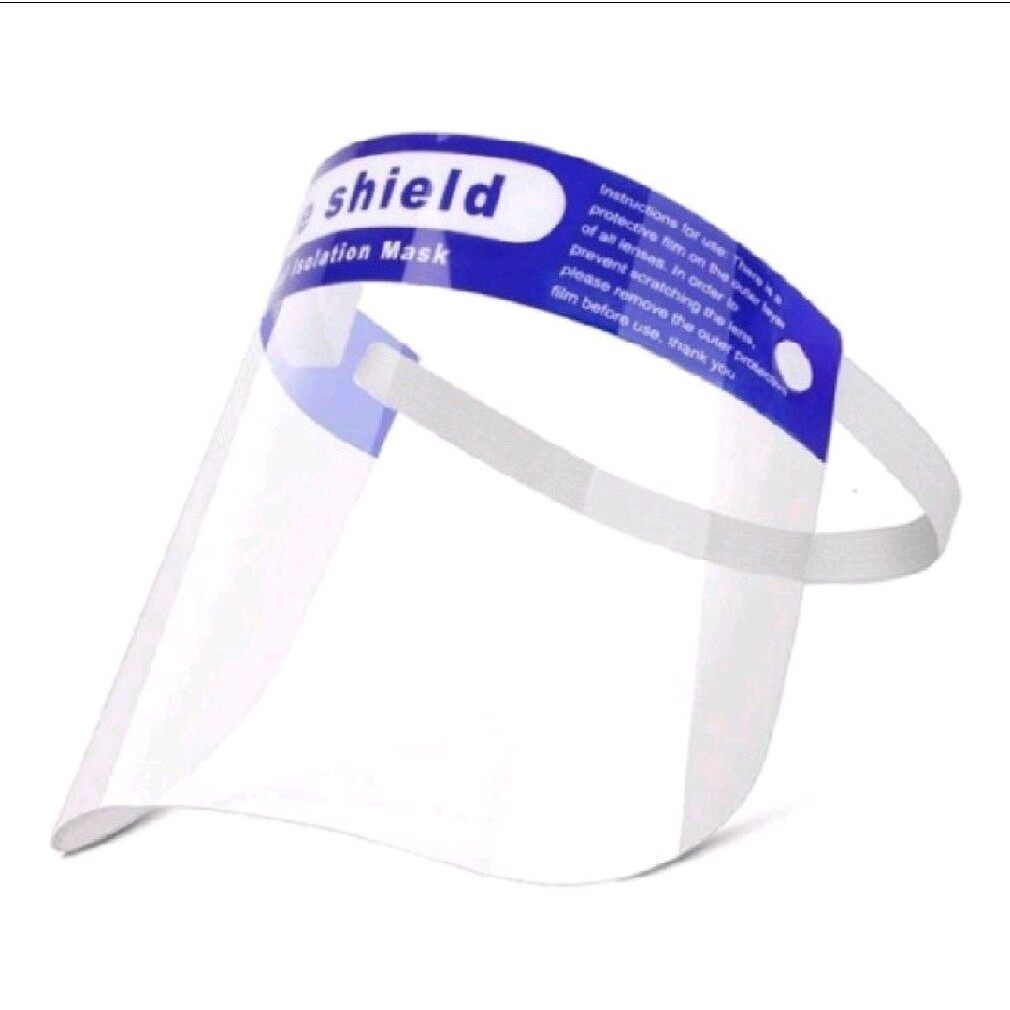 Face Shield เฟสชิว แบบคาดหัว หน้ากากใส  ป้องกันละอองเชื้อโรค ฝุ่นผง ละอองน้ำลาย 1แพ็ค​ 10ชิ้น