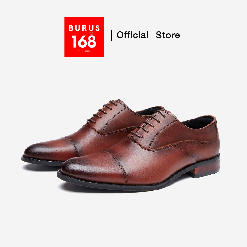 รองเท้าหนังแท้ ผู้ชาย (เย็บพื้นทุกคู่) - รุ่น Captoe Oxford คัทชูหนังแท้ผู้ชาย (Size 38-44)