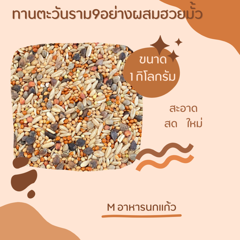 อาหารนกธัญพืช 9 อย่าง (ผสมฮวยมั้ว)
