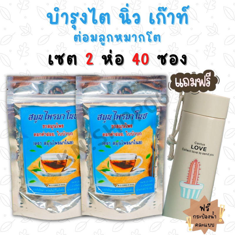 **ส่งฟรี** แถมแก้ว (ห่อฟ้า2ห่อ 40ซอง) ชามาโนช สมุนไพร ชาบำรุงไต บำรุงไต ปวดเอว ปวดข้อ