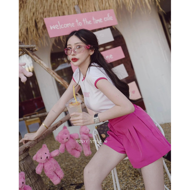 เสื้อยืดกางเกงชมพูบาร์บี้ possy