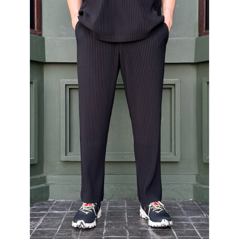 👖กางเกงทรงกระบอกเล็ก ผ้าพลีท 💌พร้อมส่ง homme plisse issey jf150
