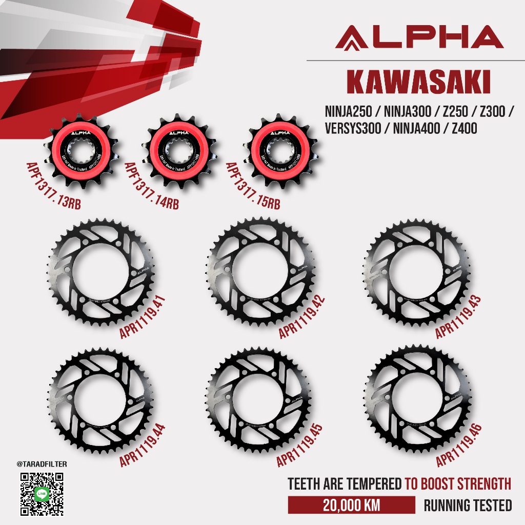สเตอร์ ALPHA ใช้สำหรับ Ninja250 / Ninja300 / Z250 / Z300 / Versys300 / Ninja400 / Z400 [ APF1317 / APR1119 ]