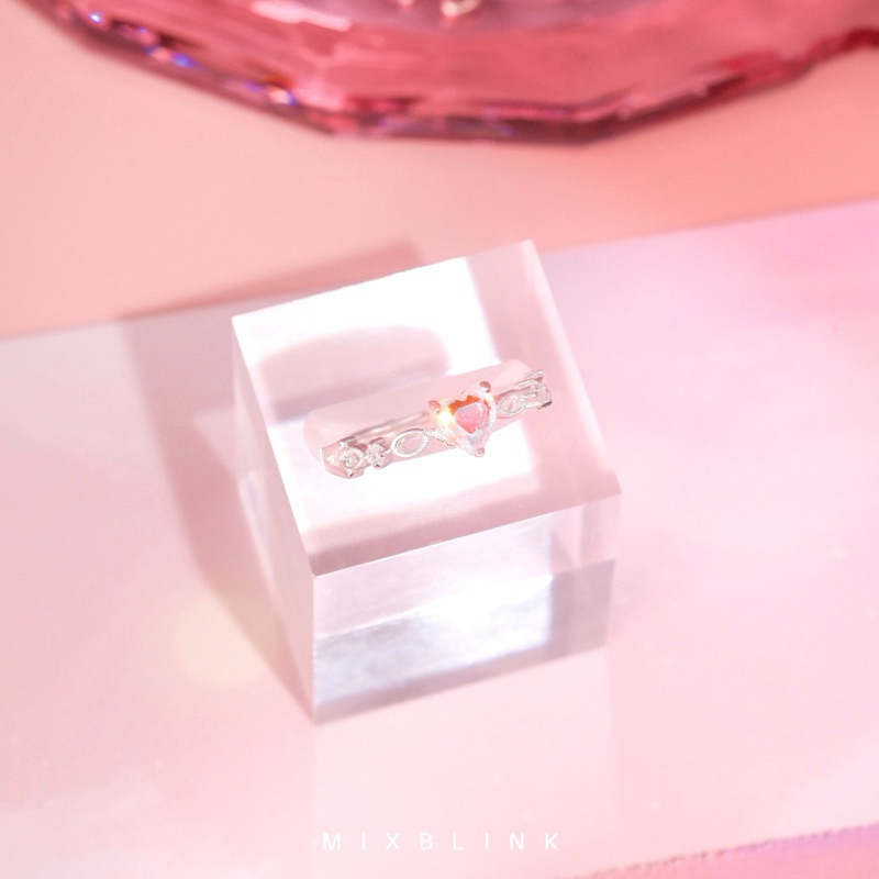 แหวน เงินแท้ 92.5% ส่งฟรี EMS ♡ รุ่น Warensia ♡ - ( #N4 ) หัวใจ MixBlink